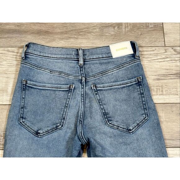 Express high-rise cropped skinny distressed jeans size 0 - Picture 5 of 12